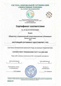 Сертификация ГОСТ Р 12.0.009-2009